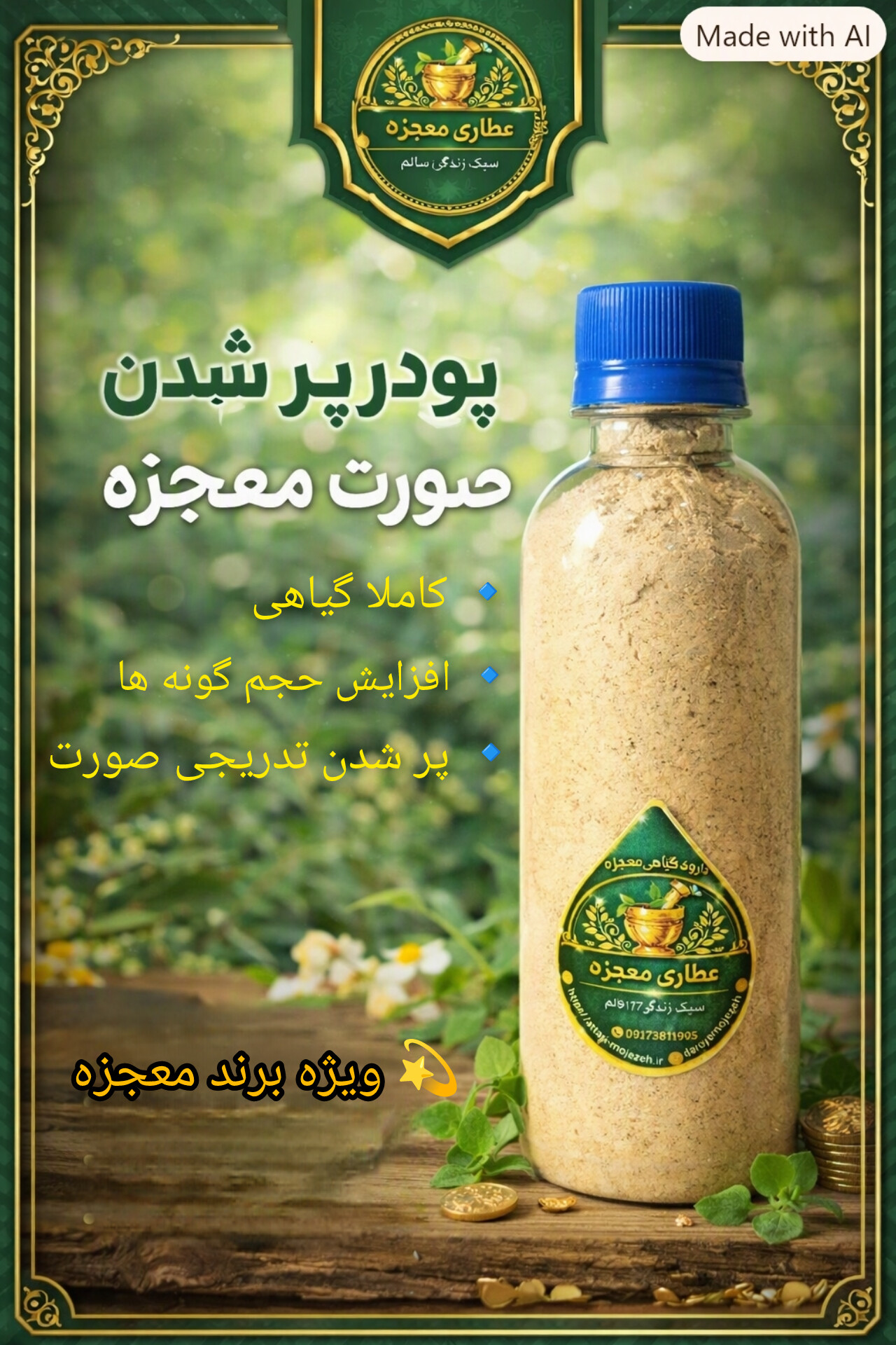 پودر گیاهی پر کننده صورت معجزه